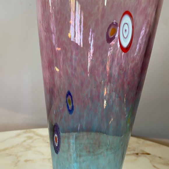 Ingrid & Ken Hanson signed Merano glass tall vase - Picture 2 of 6